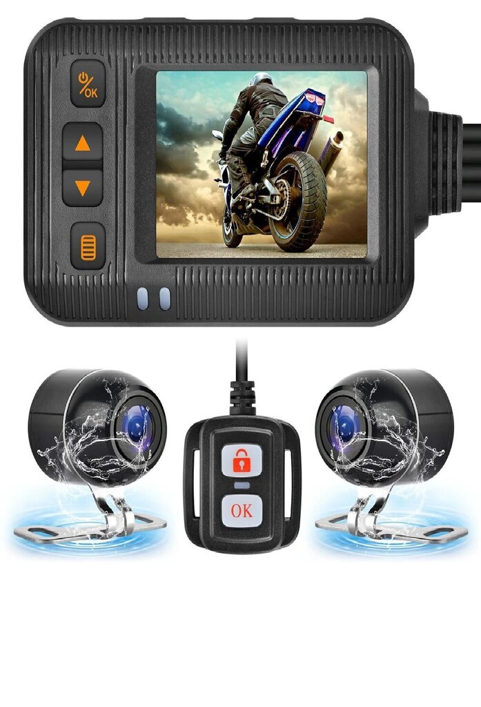 2 collu ūdensizturīga motocikla kamera 1080P DVR paneļa kamera цена и информация | Moto piederumi | 220.lv