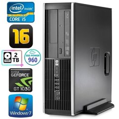 HP 8100 Elite SFF i5-750 16GB 960SSD+2TB GT1030 2GB DVD WIN7Pro [refurbished] цена и информация | Стационарные компьютеры | 220.lv