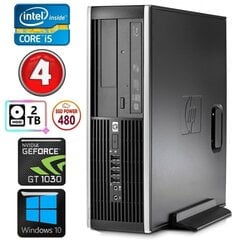 Стационарный компьютер HP 8100 Elite SFF i5-750 4GB 480SSD+2TB GT1030 2GB DVD WIN10 [refurbished] цена и информация | Стационарные компьютеры | 220.lv