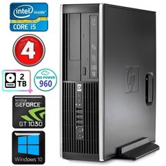 Стационарный компьютер HP 8100 Elite SFF i5-750 4GB 960SSD+2TB GT1030 2GB DVD WIN10 [refurbished] цена и информация | Стационарные компьютеры | 220.lv