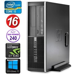 Стационарный компьютер HP 8100 Elite SFF i5-750 16GB 240SSD GT1030 2GB DVD WIN10 [refurbished] цена и информация | Стационарные компьютеры | 220.lv