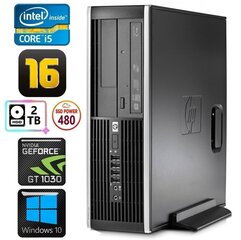 HP 8100 Elite SFF i5-750 16GB 480SSD+2TB GT1030 2GB DVD WIN10 [refurbished] цена и информация | Стационарные компьютеры | 220.lv