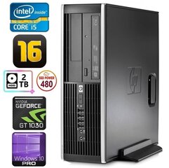 HP 8100 Elite SFF i5-750 16GB 480SSD+2TB GT1030 2GB DVD WIN10Pro [refurbished] цена и информация | Стационарные компьютеры | 220.lv