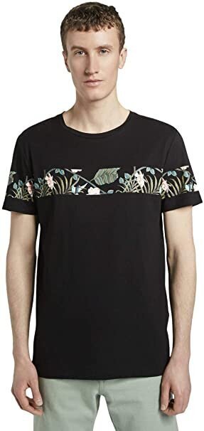 T-krekls ar īsām piedurknēm vīriešiem Tom Tailor, melns цена и информация | Vīriešu T-krekli | 220.lv