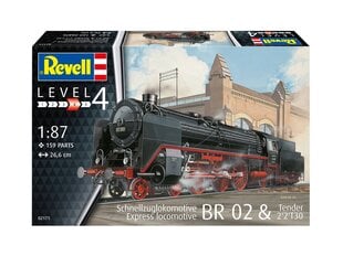 Сборная пластиковая модель Revell - Express locomotive BR 02 & Tender 2'2'T30, 1/87, 02171 цена и информация | Kонструкторы | 220.lv