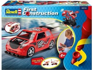 Сборная пластиковая модель Revell - First Construction Race Car with Pullback Engine Rally Car, красный, 1/20, 00910 цена и информация | Конструкторы и кубики | 220.lv