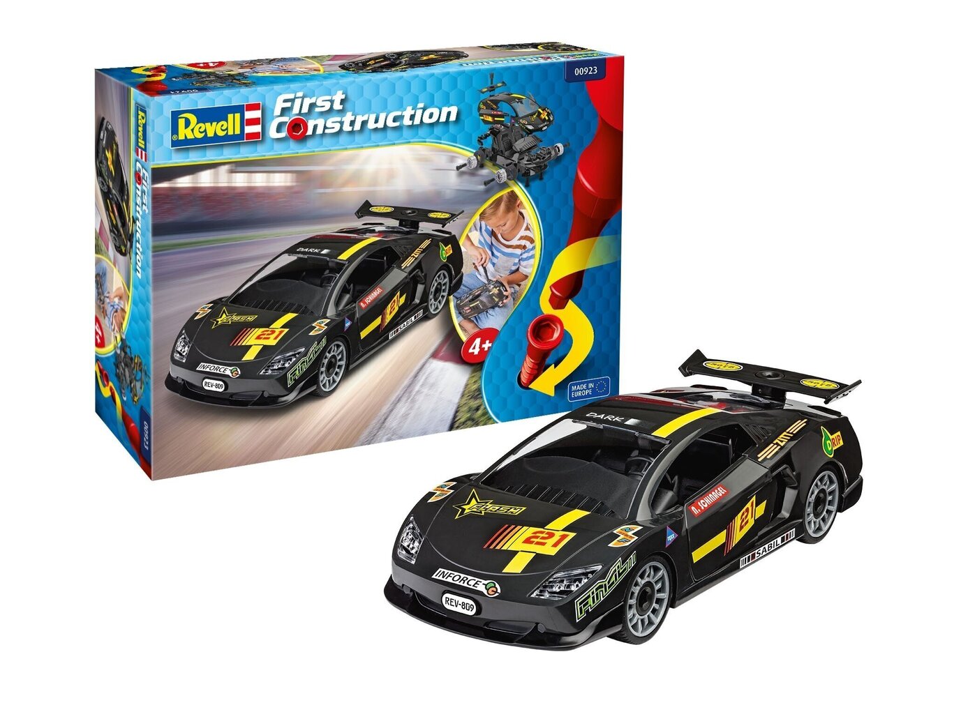 Revell - First Construction Race Car Black, 1/20, 00923 cena un informācija | Konstruktori | 220.lv