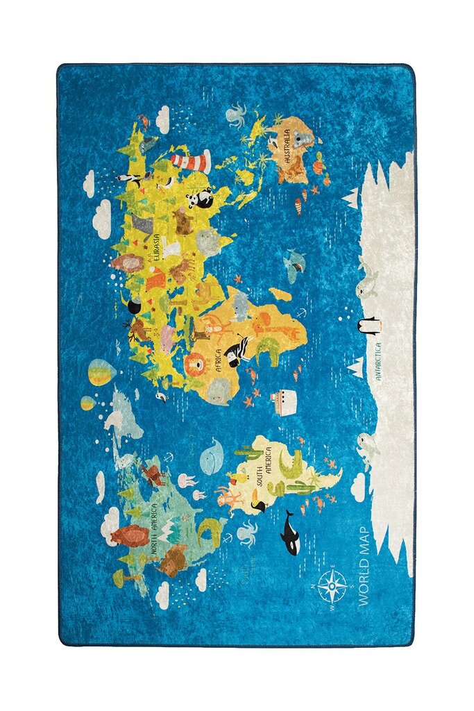 Paklājs World Map, 140x190 cm cena un informācija | Paklāji | 220.lv