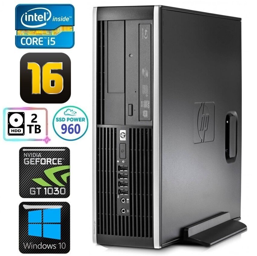 HP 8100 Elite SFF i5-750 16GB 960SSD+2TB GT1030 2GB DVD WIN10 [refurbished] цена и информация | Stacionārie datori | 220.lv