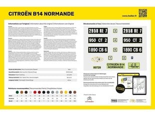 Heller - Citroen B14 Normande dāvanu komplekts, 1/24, 56729 cena un informācija | Konstruktori | 220.lv