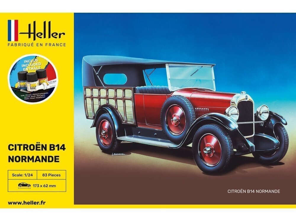 Heller - Citroen B14 Normande dāvanu komplekts, 1/24, 56729 cena un informācija | Konstruktori | 220.lv