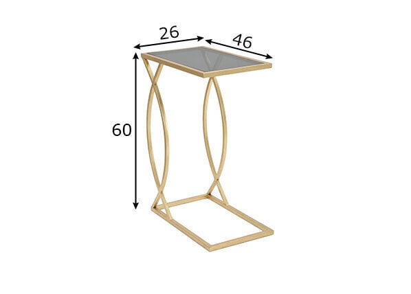 Sānu galds Glam 46, zelta krāsā cena un informācija | Žurnālgaldiņi | 220.lv