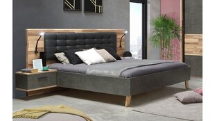 Кровать Forte Ricciano RCQL1184, коричневая/серая цена и информация | Кровати | 220.lv