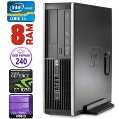 HP 8100 Elite SFF i5-750 8GB 240SSD GT1030 2GB DVD WIN10Pro [refurbished] цена и информация | Стационарные компьютеры | 220.lv