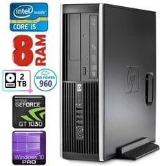 Стационарный компьютер HP 8100 Elite SFF i5-750 8GB 960SSD+2TB GT1030 2GB DVD WIN10Pro [refurbished] цена и информация | Стационарные компьютеры | 220.lv