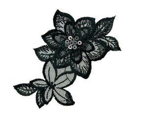 Гладильный мотив большой черный цветок цена и информация | Аппликации, декорации, наклейки | 220.lv