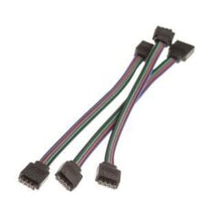 4-контактный разъем 15 см RGB + черный кабель, 4 шт.  цена и информация | Кабели и провода | 220.lv