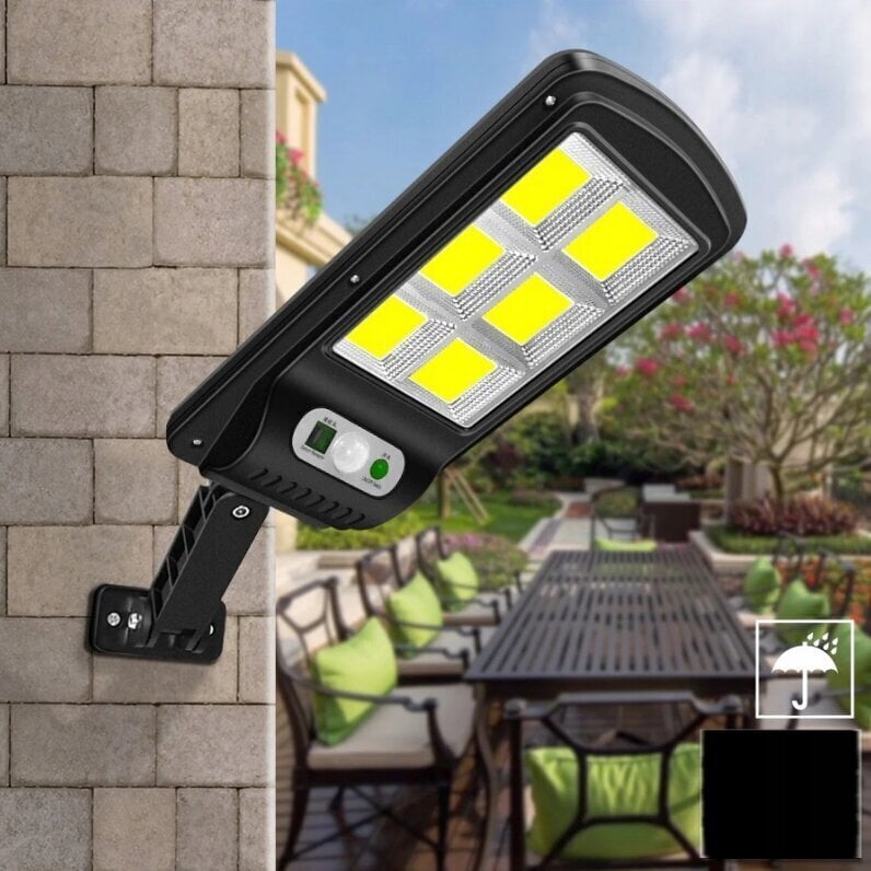 120 LED ielas-āra lampa ar saules bateriju un kustības sensoru + tālvadības pulti cena un informācija | Āra apgaismojums | 220.lv