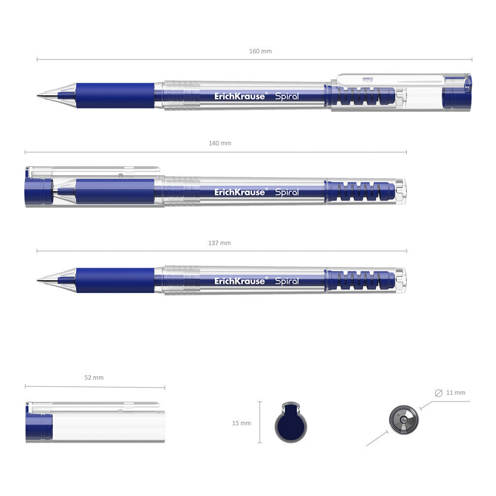 Gēla pildspalva zila ErichKrause Spiral, 12 gab. cena un informācija | Rakstāmpiederumi | 220.lv