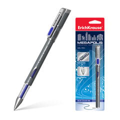 Гелевая ручка синяя ErichKrause MEGAPOLIS Gel, цвет чернил синий (в блистере по 1 шт.) цена и информация | Письменные принадлежности | 220.lv