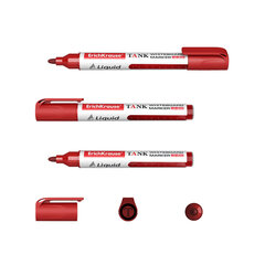 Tāfeles marķieris ar šķidru tinti ErichKrause Liquid LW-600, sarkanā krāsā, 10 gab. cena un informācija | Rakstāmpiederumi | 220.lv