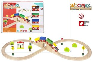 Koka vilciena sliedes 30 gab. cena un informācija | Rotaļlietas zēniem | 220.lv