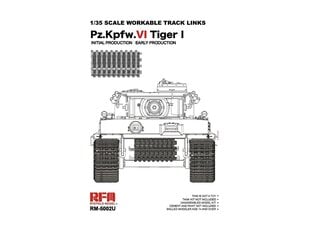 RFM - Tiger I Initial Production / Early Production Up-grade Ver. Workable Track Links, 1/35, 5002U cena un informācija | Konstruktori | 220.lv