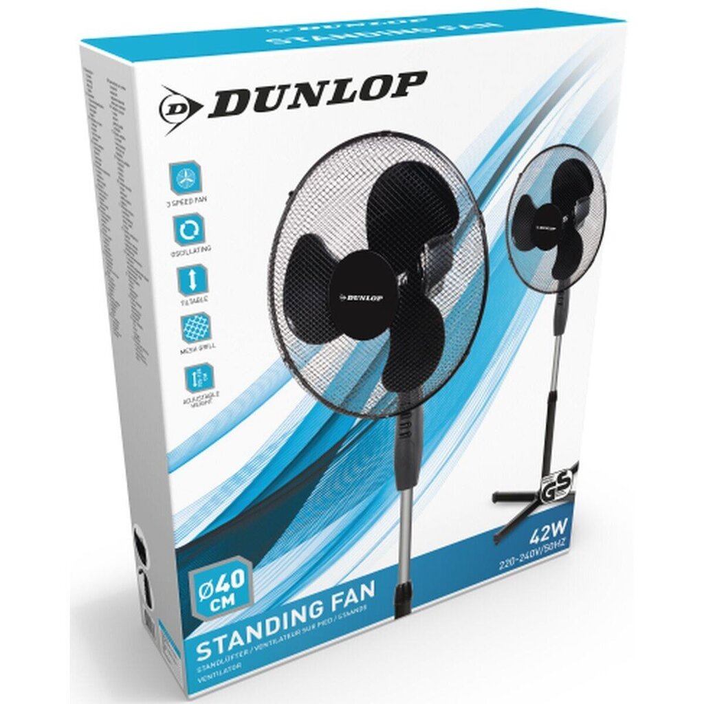 Ventilators Dunlop, 40 cm, melns цена и информация | Ventilatori | 220.lv