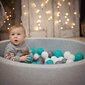 KiddyMoon Baby Putu Bumbu Baseins Raunds Ar Bumbiņām 90x30 cm/200 Bumbiņas ∅ 7cm, Sertificēts Ražots ES,Gaiši pelēks:Balts/Pelēks cena un informācija | Rotaļlietas zīdaiņiem | 220.lv