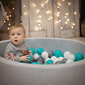 KiddyMoon Baby Putu Bumbu Baseins Raunds Ar Bumbiņām 90x30 cm/200 Bumbiņas ∅ 7cm, Sertificēts Ražots ES,Gaiši pelēks:Balts cena un informācija | Rotaļlietas zīdaiņiem | 220.lv