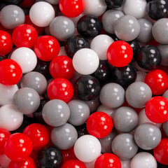 KiddyMoon Играть в пластиковые шарики для малыша 100 штук ∅ 7cm, серый/белый/красный/черный цена и информация | Игрушки для малышей | 220.lv