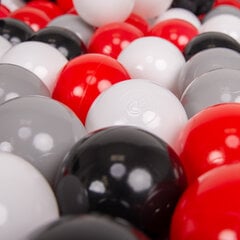 KiddyMoon Играть в пластиковые шарики для малыша 200 штук ∅ 7cm, серый/белый/красный/черный цена и информация | Игрушки для малышей | 220.lv