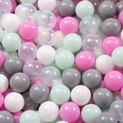 KiddyMoon Играть в пластиковые шарики для малыша 200 штук ∅ 7cm, прозрачный/серый/белый/розовый/мятный цена и информация | Игрушки для малышей | 220.lv