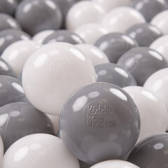 KiddyMoon Играть в пластиковые шарики для малыша 200 штук ∅ 7cm, произведенный в ЕС, белый/серый цена и информация | Игрушки для малышей | 220.lv