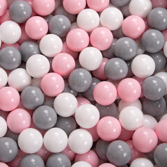 KiddyMoon Играть в пластиковые шарики для малыша 300 штук ∅ 7cm, белый/серый/светло-розовый цена и информация | Игрушки для малышей | 220.lv