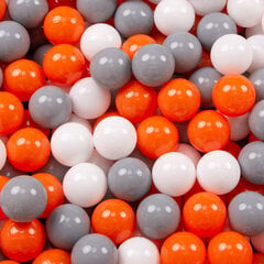 Пластиковые шарики для малыша KiddyMoon, 50 штук, ∅ 7 см, сертифицированный продукт, произведенный в ЕС, оранжевый/серый/белый цвет цена и информация | Игрушки для малышей | 220.lv