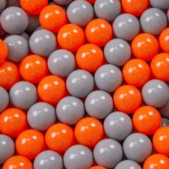 Пластиковые шарики для малыша KiddyMoon, 300 штук, ∅ 7 см, сертифицированный продукт, произведенный в ЕС, оранжевый/серый цвет цена и информация | Игрушки для малышей | 220.lv