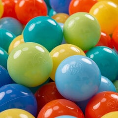 Пластиковые шарики для малыша KiddyMoon, 700 штук, ∅ 7 см, сертифицированный продукт, произведенный в ЕС, светло-зелёный/оранжевый/бирюзовый/голубой/светло-голубой/жёлтый цвет цена и информация | Игрушки для малышей | 220.lv