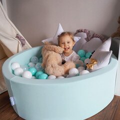 KiddyMoon Baby Putu Bumbu Baseins Raunds 90x30 cm/Nav bumbiņu, Sertificēts Ražots ES, Piparmētru cena un informācija | Rotaļlietas zīdaiņiem | 220.lv