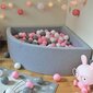 KiddyMoon Baby Putu Bumbu Baseins Kvadrāts Ar Bumbiņām 90x40 cm/200 Bumbiņas ∅ 7cm, Sertificēts Ražots ES, Gaiši pelēks:Balts/Pelēks/Gaiši rozā cena un informācija | Rotaļlietas zīdaiņiem | 220.lv