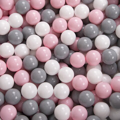 Играть в пластиковые шарики KiddyMoon для малыша 1200 штук ∅ 6 см, сертифицированный продукт, произведенный в ЕС, белый/серый/светло-розовый цена и информация | Игрушки для малышей | 220.lv