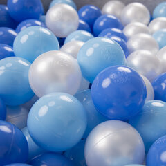 Играть в пластиковые шарики KiddyMoon для малыша 500 штук ∅ 6 см, сертифицированный продукт, произведенный в ЕС, светло-голубой/голубой/перламутровый цена и информация | Игрушки для малышей | 220.lv