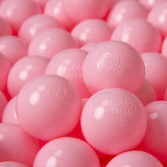 Играть в пластиковые шарики KiddyMoon для малыша 100 штук ∅ 6 см, сертифицированный продукт, произведенный в ЕС, светло-розовый цена и информация | Игрушки для малышей | 220.lv