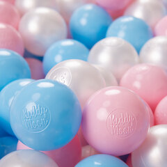 Играть в пластиковые шарики KiddyMoon для малыша 500 штук ∅ 6 см, сертифицированный продукт, произведенный в ЕС, светло-голубой/светло-розовый/перламутровый цена и информация | Игрушки для малышей | 220.lv