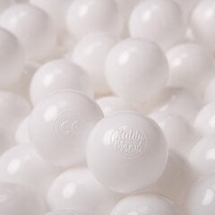 Играть в пластиковые шарики KiddyMoon для малыша 1200 штук ∅ 6 см, сертифицированный продукт, произведенный в ЕС, белый цена и информация | Игрушки для малышей | 220.lv