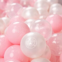 Играть в пластиковые шарики KiddyMoon для малыша 200 штук ∅ 6 см, сертифицированный продукт, произведенный в ЕС,  светло-розовый/перламутровый/прозрачный цена и информация | Игрушки для малышей | 220.lv