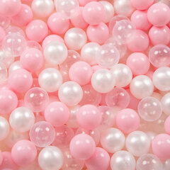 Играть в пластиковые шарики KiddyMoon для малыша 200 штук ∅ 6 см, сертифицированный продукт, произведенный в ЕС,  светло-розовый/перламутровый/прозрачный цена и информация | Игрушки для малышей | 220.lv