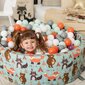 KiddyMoon Baby bumbu baseins kvadrāts ar bumbiņām 90x30 cm/300 bumbiņas ∅ 7cm cena un informācija | Rotaļlietas zīdaiņiem | 220.lv