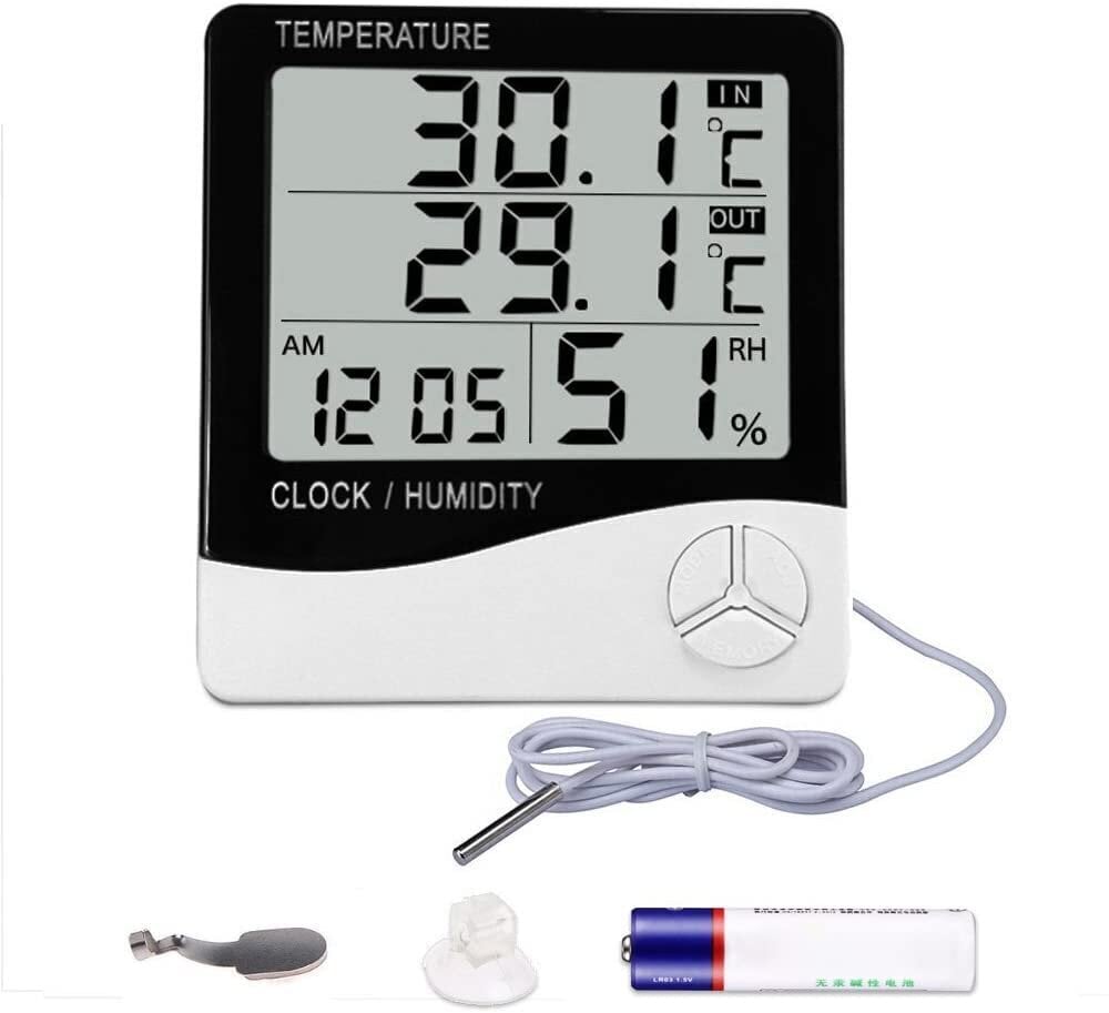 Digitālais termometrs - higrometrs, modinātājs cena un informācija | Meteostacijas, āra termometri | 220.lv