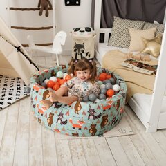 KiddyMoon Baby bumbu baseins ar bumbiņām 90x30cm/300 bumbiņas ∅ 7cm cena un informācija | Rotaļlietas zīdaiņiem | 220.lv